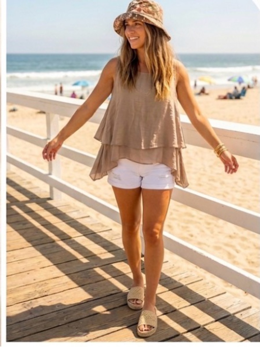 Red Coral Boho Layered Top | lightweight Effortless Late-Summer Neutral 🌾✨